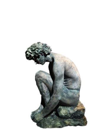 016 Crouching Boy - Living Statue - Levend Standbeeld