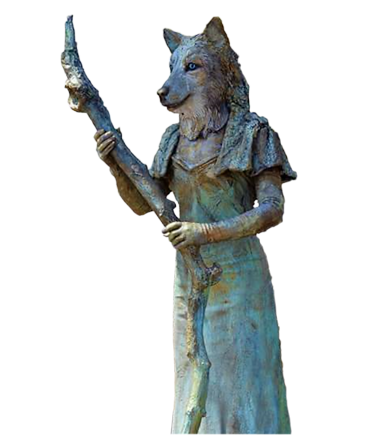 075 Wolfin - Wolf Woman - Living Statue - Levend Standbeeld