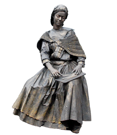 093 Vissersvrouwtje - The Fisherman's Wife - Living Statue - Levend Standbeeld